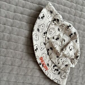 Kids Sun Hat - White with Black Print